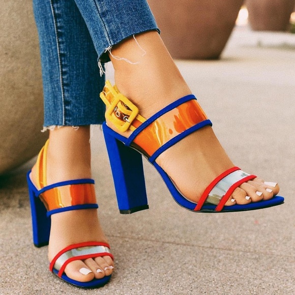 Last Size 6 💕Open Toe Clear PVC Slingback Heel - Picture 5 of 8